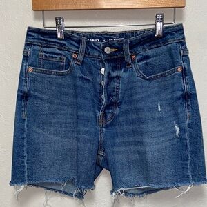 Old Navy O.G. Blue High-rise Button Fly Medium Wash Denim Cutoff Shorts 3682